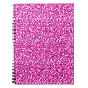 Druzy crystal - fuchsia pink spiral notebook