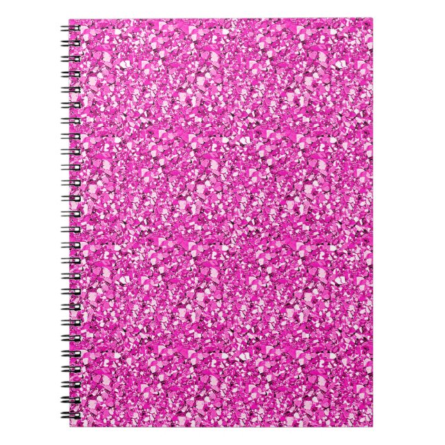 Druzy crystal - fuchsia pink spiral notebook (Front)