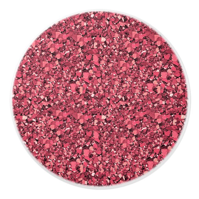 Druzy crystal - garnet red ceramic knob (Front)