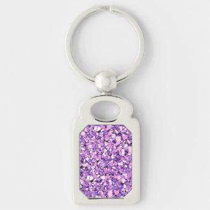 Druzy crystal - light orchid key ring