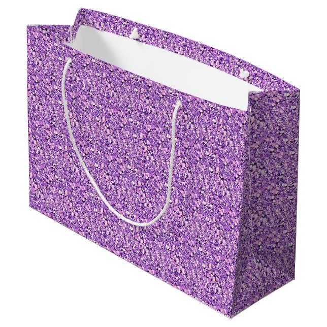 Druzy crystal - light orchid large gift bag (Back Angled)