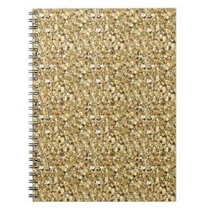 Druzy crystal - metallic gold spiral notebook