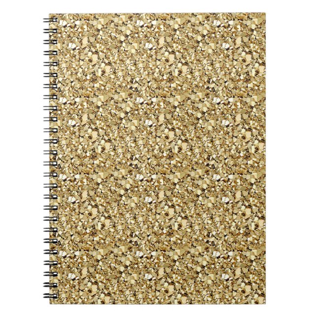 Druzy crystal - metallic gold spiral notebook (Front)