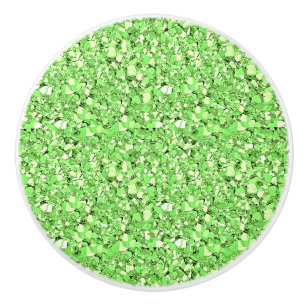Druzy crystal - peridot green ceramic knob
