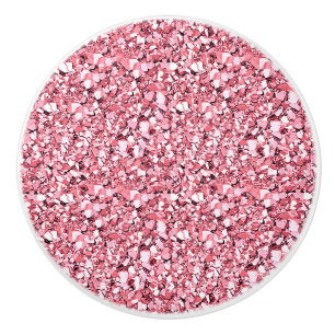 Druzy crystal - rose quartz pink ceramic knob