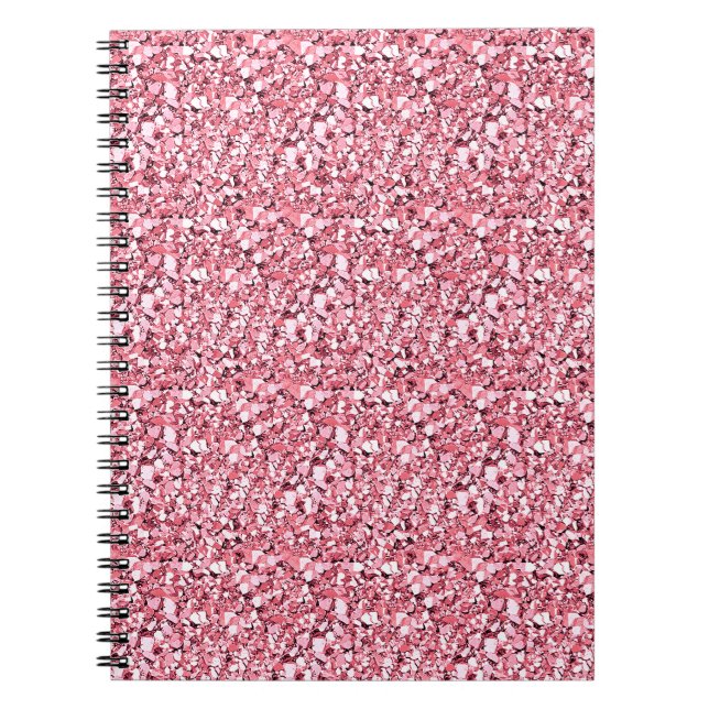 Druzy crystal - rose quartz pink spiral notebook (Front)