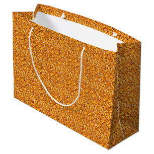 Druzy crystal - tangerine orange large gift bag
