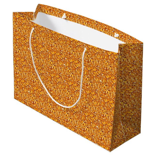 Druzy crystal - tangerine orange large gift bag (Back Angled)