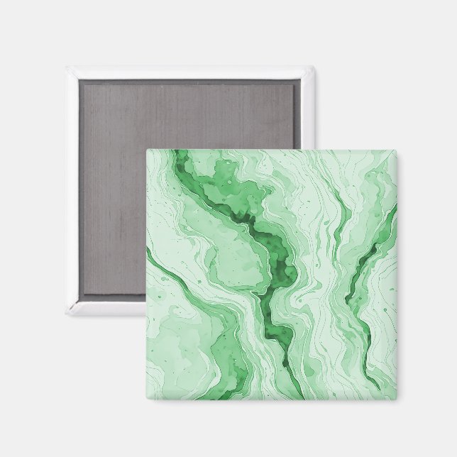 Druzy Forest Green Agate Illusion Magnet (Front/Back)