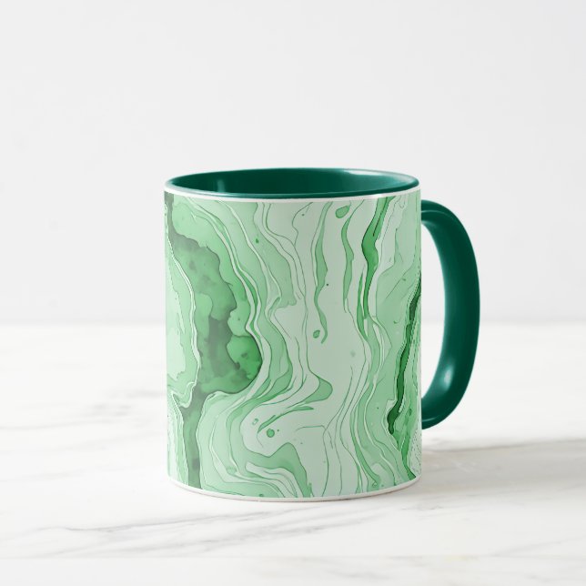 Druzy Forest Green Agate Illusion Mug (Front Right)