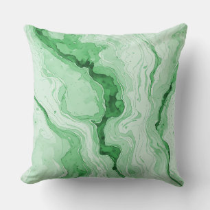 Druzy Forest Green Agate Look Cushion