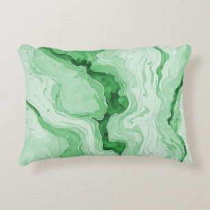 Druzy Forest Green Agate Look Decorative Cushion