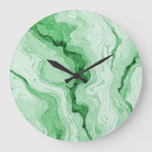 Druzy Forest Green Agate Look Large Clock