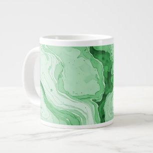 Druzy Forest Green Agate Look Large Coffee Mug