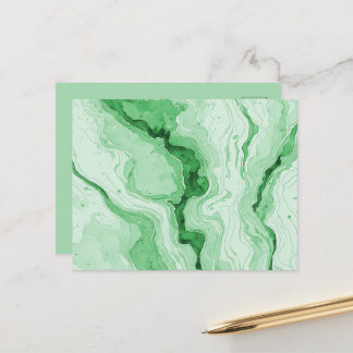 Druzy Forest Green Agate Look Postcard