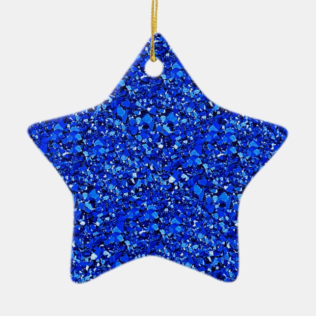 Druzy quartz crystals - cobalt blue ceramic tree decoration (Front)