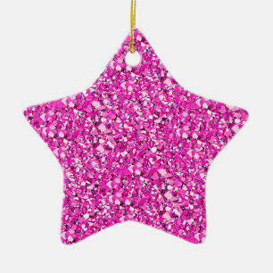 Druzy quartz crystals - fuchsia pink ceramic tree decoration