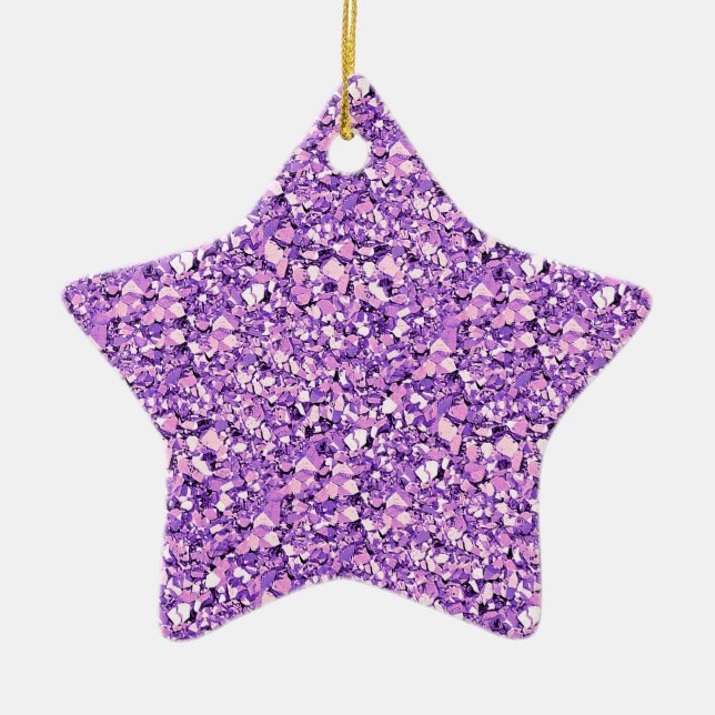 Druzy quartz crystals - light orchid ceramic tree decoration (Front)