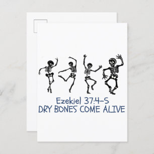 Dry Bones Come Alive Funny Christian Halloween Invitation Postcard