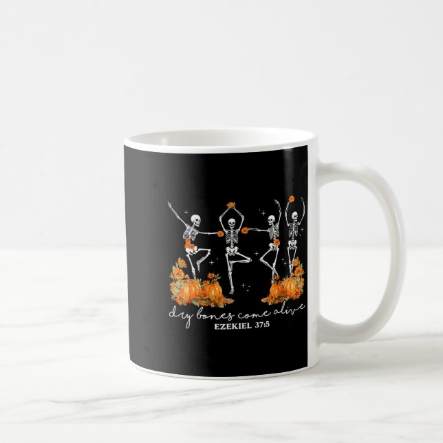 Dry Bones Come Alive Halloween Skeleton Dancing Ch Coffee Mug (Right)