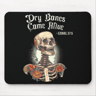 Dry Bones Come Alive Skeleton Floral Christian Hal Mouse Pad