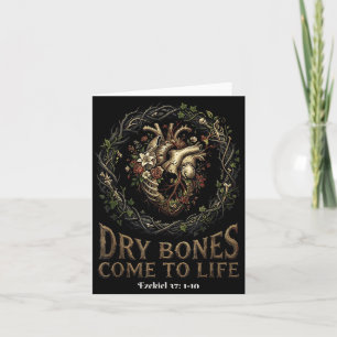 Dry Bones Come To Life Christian Bible Heart Card