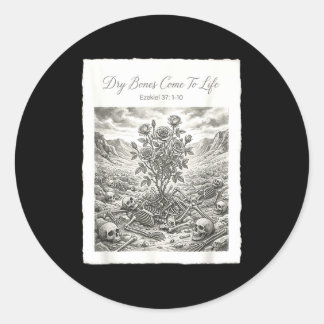 Dry bones come to life christian bible poster  classic round sticker