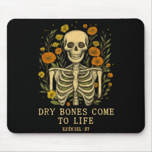 Dry Bones Come To Life Dancing Floral Skeleton  Mouse Pad