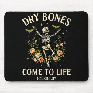 Dry Bones Come To Life Dancing Floral Skeleton  Mouse Pad
