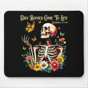Dry bones come to life skeleton christian jesus mouse pad