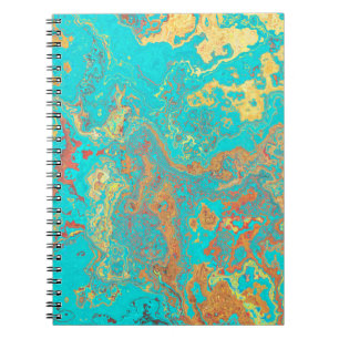 Dry brush painting marble gold artwork. Abstract f Notebook