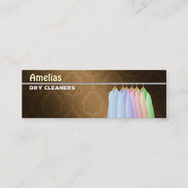 Dry Cleaner Skinny Business Cards (Front)
