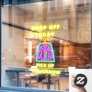 Dry Cleaners Drop Off Pickup Tomorrow Faux Neon