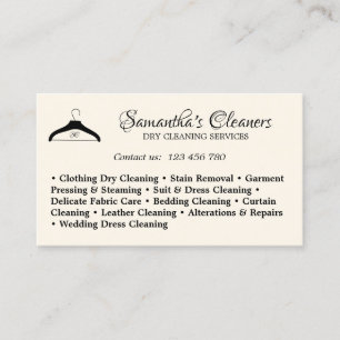 Dry Cleaners Monogram Ivory Cleaning Service Business Card