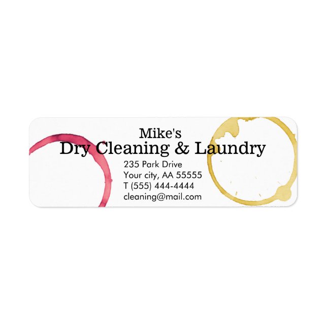 Dry Cleaning laundry stains wine coffee business (Front)