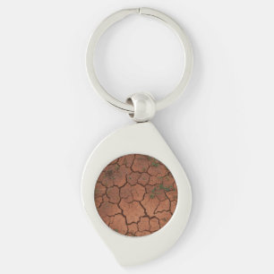 dry, cracked ground key ring