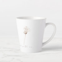 Dry dandelions ink drawing latte mug