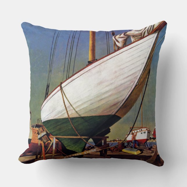 Dry Dock by John Atherton Cushion (Front)