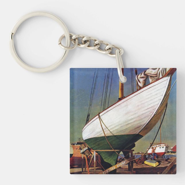 Dry Dock by John Atherton Key Ring (Front)