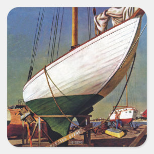 Dry Dock by John Atherton Square Sticker