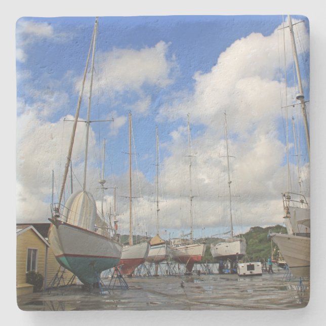 Dry Dock Shipyard Antigua Square Coaster (Front)