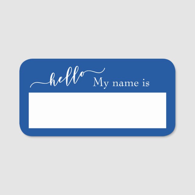 Dry Erase Hello Customisable  Reusable Name Tag (Front)
