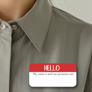 Dry Erase Hello Customisable Reusable Pronoun  Name Tag