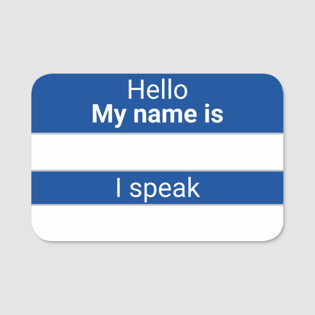 Dry Erase Language Name Tag (Front)
