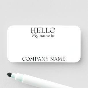 Dry Erase Reusable Customisable Hello My Name  Name Tag