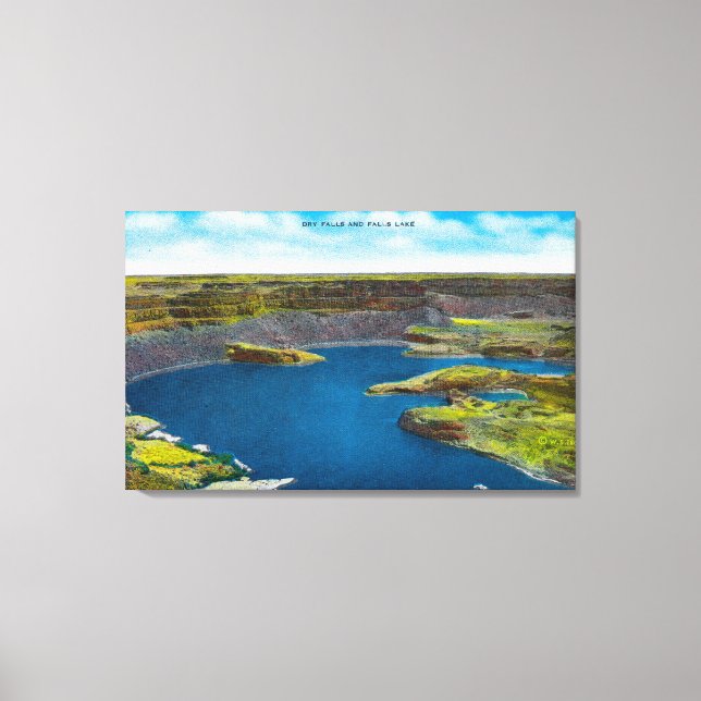 Dry Falls and Falls Lake, Grand Coulee Dam Canvas Print (Front)