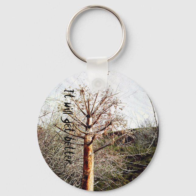 Dry Ferula Plant Key Ring (Front)