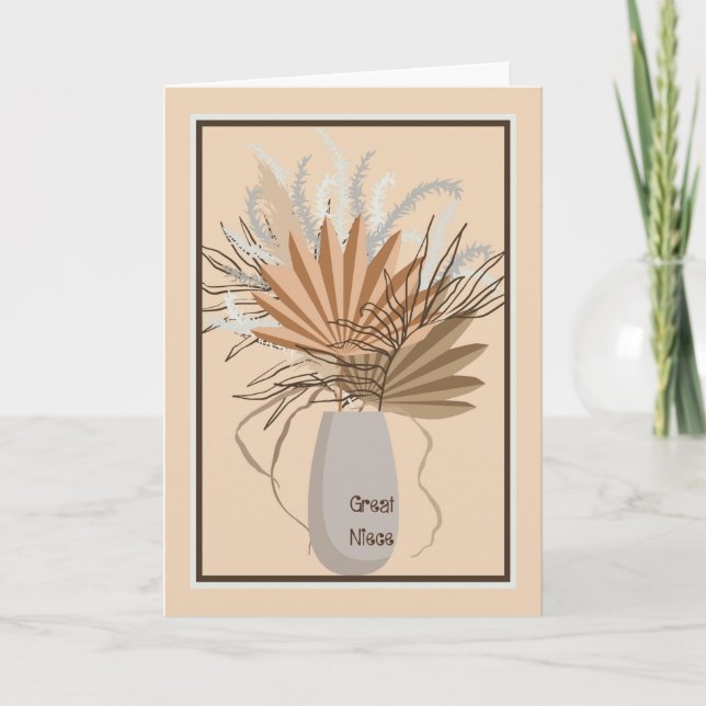 Dry Flowers Leaves  Great Niece Adult Birthday Card (Front)