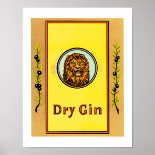 Dry Gin Lion Poster