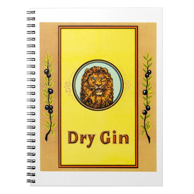 Dry Gin Lion Spiral Notebook (Front)